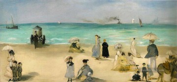 Manet Malerei - am Strand bei Boulogne Realismus Impressionismus Edouard Manet